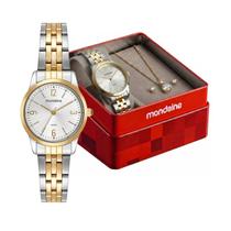 Kit Relógio Feminino Mondaine Bicolor 50m 99916LPMKBE3K1