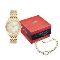 Kit Relógio Feminino Mondaine Classic Dourado 50m 99802LPMKDE1K1