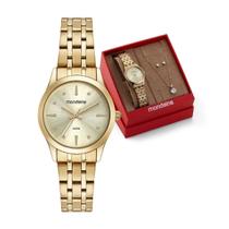 Kit Relógio Feminino Mondaine Classic Dourado À Prova D'Água 50M 32611Lpmkde1K1