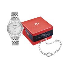 Kit Relógio Feminino Mondaine Cromado Prata 50m 99802L0MKNE2K1