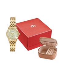 Kit Relógio Feminino Mondaine Madrepérola Quadrado com Porta-Jóias