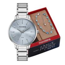 Kit Relógio Feminino Mondaine + Pulseira 32561L0MKNE2 Prata