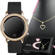 Kit relógio feminino premium exclusivo strass garantia nota - Orizom