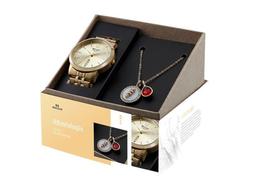 Kit Relógio Feminino Profissões Odontologia Dourado - Seculus