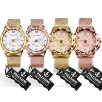 Kit relógio Feminino prova dagua premium garantia kit 4