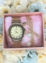 Kit Relógio Feminino + Pulseira Luxo Caixinha * Relógio A Prova D Água, Presente Mães