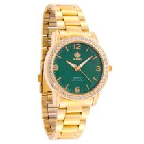 Kit Relógio Feminino QUEBEC Analógico QB007 - Dourado e Verde