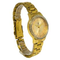 Kit Relógio Feminino Tuguir Analógico Tg199 Dourado E Bege