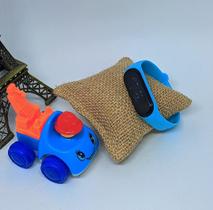 Kit Relógio Infantil Digital Led Bracelete Prova água Esportivo para Crianças + Brinquedo Carrinho de Construção
