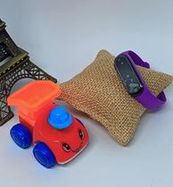 Kit Relógio Infantil Digital Led Bracelete Prova água Esportivo para Crianças + Brinquedo Carrinho de Construção