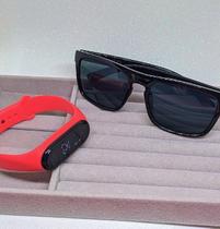 Kit Relógio Infantil Digital Led Prova água Bracelete Esportivo + Óculos de Sol Retro para Crianças Menino Moda - LVO