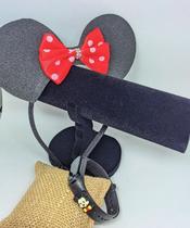 kit Relógio Infantil Digital Led Prova água Desenho Animado Disney Miney Mouse Mickey + Tiara Arquinho Orelha Minnie