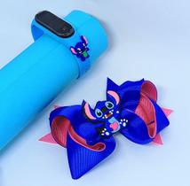 Kit Relógio Infantil Digital Led silicone Ajustável Disney Stitch e Lilo Angel 3D + Laço de Cabelo Presilha bico de pato Kit Relógio Infantil Digital Led silicone Ajustável Disney Stitch e Lilo Angel 3D + Laço de Cabelo Presilha bico de pato