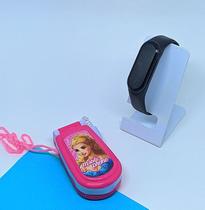 Kit Relógio Infantil Digital Menina Prova água Natação Sports Watch + Celular Brinquedo Toca Musica Som Luz Led
