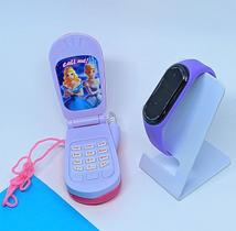 Kit Relógio Infantil Digital Prova água Bracelete Sports Watch + Celular Brinquedo Toca Musica Som Luz para Crianças