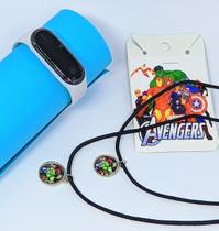 Kit Relógio Infantil Digital Silione Menina Menino + Colares Duplo Amizade Best Friend Super Heróis Desenho animado