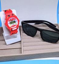 Kit Relógio Infantil Digital Sport Watch Colorido Menino/Menina + Óculos de Sol Flexivel Quadrado para Crianças