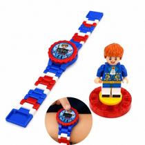Kit relogio infantil meninos principe desmontavel educativo boneco brinquedo bloco montar presente criança