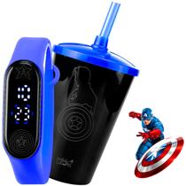 Kit Relogio Infantil prova agua digital bracelete + copo