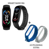 Kit Relógio Inteligente Digital M6 Fit Saúde Feminino E Masculino + 2 Pulseiras Extra - FitPro