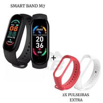 Kit Relógio Inteligente Digital M7 Esporte Saúde Unissex + 2 Pulseiras Extra - Smart Band