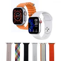 Kit Relógio Inteligente Smartwatch 2 Relogios 6 Pulseiras W89 Series 9 49mm