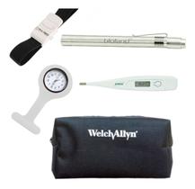 Kit Relogio Lapela, Garrote, Lanterna Bioland, Termometro Axilar Digital E Estojo - 5 Peças Kit Relogio Lapela, Garrote, Lanterna Bioland, Termometro Axilar Digital E Estojo - 5 Peças