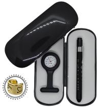 Kit Relogio Lapela + Lanterna + Estojo Estagio Enfermagem