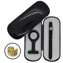 Kit Relogio Lapela + Lanterna + Estojo Estagio Enfermagem