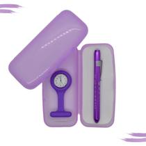 Kit Relogio Lapela + Lanterna + Estojo Estagio Enfermagem