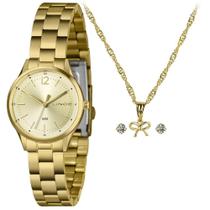 Kit Relógio Lince Feminino Colar E Brincos Kit Relógio Lince Feminino Colar E Brincos