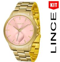 Kit Relogio Lince Feminino Lrgj097l Kw19 Dourado Rosa dia das mães Kit Relogio Lince Feminino Lrgj097l Kw19 Dourado Rosa dia das mães