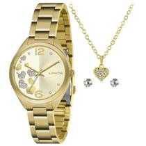 Kit Relógio Lince LRG4710L KP09C2KX Dourado Lrg 4710 Coração