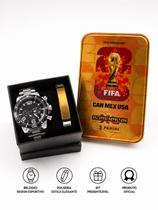 Kit Relógio Masculino e Pulseira + Lata Classic Colecionável Copa do Mundo 2026