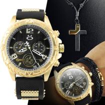 Kit Relógio Masculino personalizado silicone original Kit Relógio Masculino personalizado silicone original