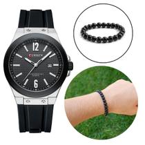 Kit Relógio Masculino Quartzo Curren Luxo + Pulseira Bolinha Kit Relógio Masculino Quartzo Curren Luxo + Pulseira Bolinha