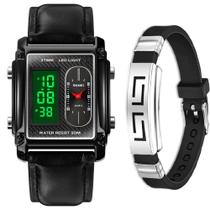 Kit Relógio Masculino Skmei Analógico Digital + Pulseira Silicone