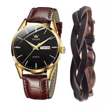 Kit Relógio Masculino Social Olevs Gold + Pulseira Bracelete Kit Relógio Masculino Social Olevs Gold + Pulseira Bracelete