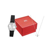 Kit Relógio Mondaine Clássico com Pulseira Preta Ponto de Luz Prata - 32793L0MKNH2