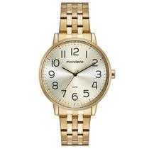 Kit Relógio Mondaine Dourado com Colar e Brincos 32599LPMKDE1K1