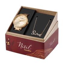 Kit Relógio Mondaine Dourado Feminino 32463Lpmkde1K1