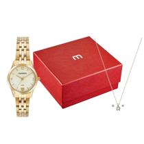 Kit Relógio Mondaine Dourado Feminino 32795LPMKDE1K1