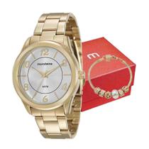 Kit Relógio Mondaine Dourado Feminino 76651Lpmvde1K4