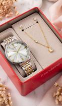 Kit Relógio Mondaine Feminino Bicolor Dourado e Prata Original