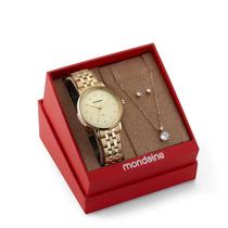 Kit Relógio Mondaine Feminino Casual Dourado 32596LPMKDE1K1