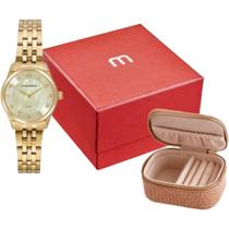 Kit Relógio Mondaine Feminino Clássico Dourado com Porta Joias 32804LPMKDE1K1 Kit Relógio Mondaine Feminino Clássico Dourado com Porta Joias 32804LPMKDE1K1