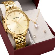 Kit Relógio Mondaine Feminino com Colar e Brincos 32598LPMKDE1K1
