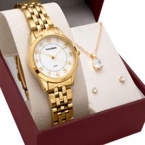 Kit Relógio Mondaine Feminino com Colar e Brincos 32796LPMKDE1K1