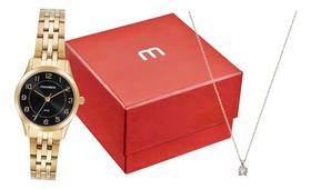 Kit Relógio Mondaine Feminino com Colar e Brincos 32796LPMKDE2K1