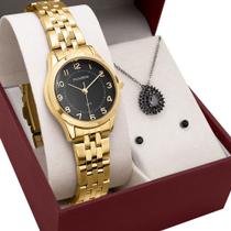 Kit Relógio Mondaine Feminino com Colar e Brincos 32796LPMKDE2K2